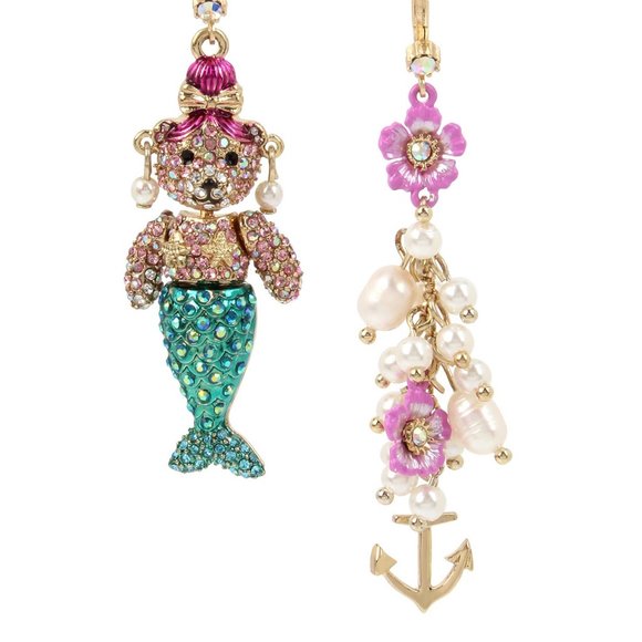 Betsey Johnson Jewelry - Betsey Johnson Mermaid Bear Necklace & Earrings